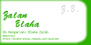 zalan blaha business card